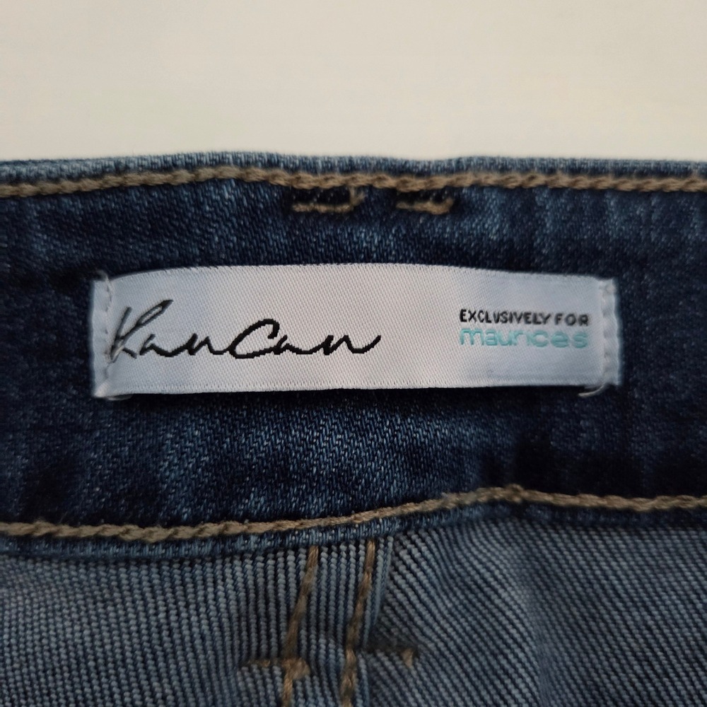 KanCan Jeans Blue Flare High Rise Frayed Split Hem Womens 22 - Picture 7 of 9